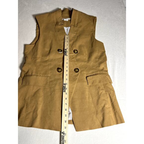 Veronica Beard Womens Amika Vest Sz 14 Camel Linen Corpcore Office Siren - Picture 7 of 13